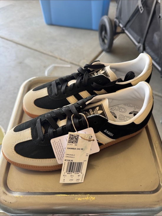 adidas Shoes - adidas Samba OG Black and Cream Suede Leather Sneakers